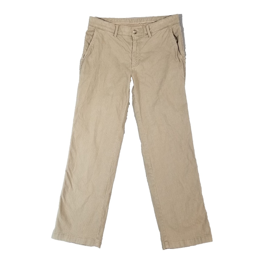 Roundtree & Yorke Pants Mens 32x30 Beige Chino Khaki Flex Stretch Straight Leg